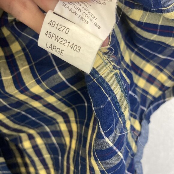 Lot of 2 Izod Button Up Shirt Mens Large Plaid Blue Yellow Heritage Tartan - Picture 11 of 16